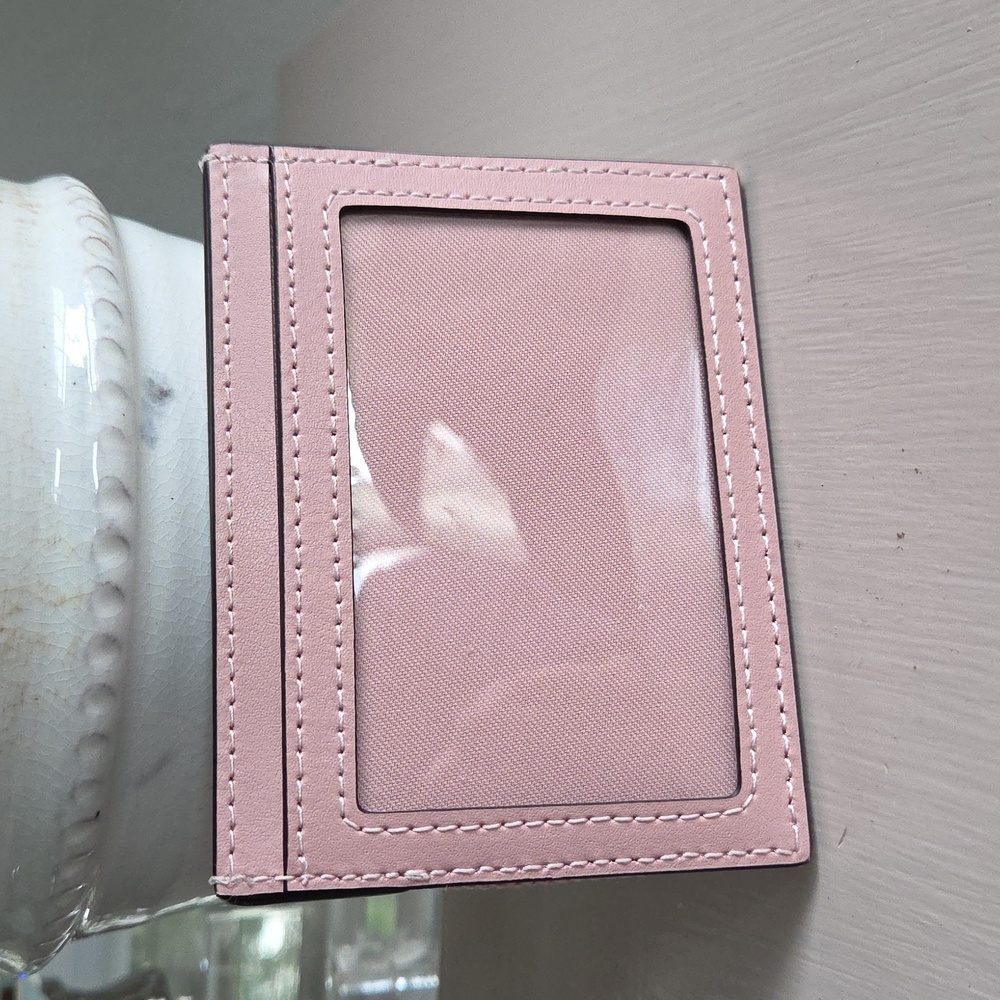 COACH Pink Denim Quilted Card Case - Picture 2 of 6